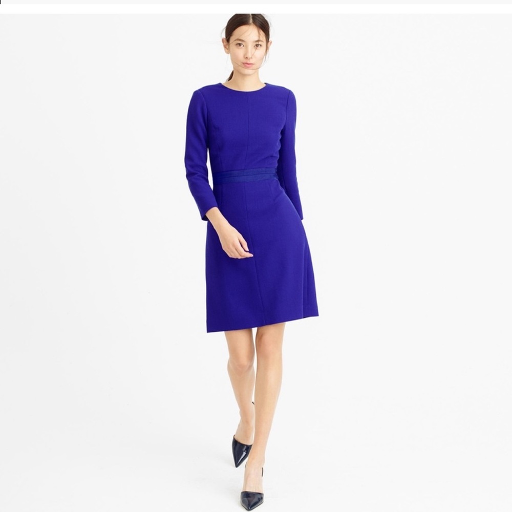 J Crew blue wool dress. Fully lined.